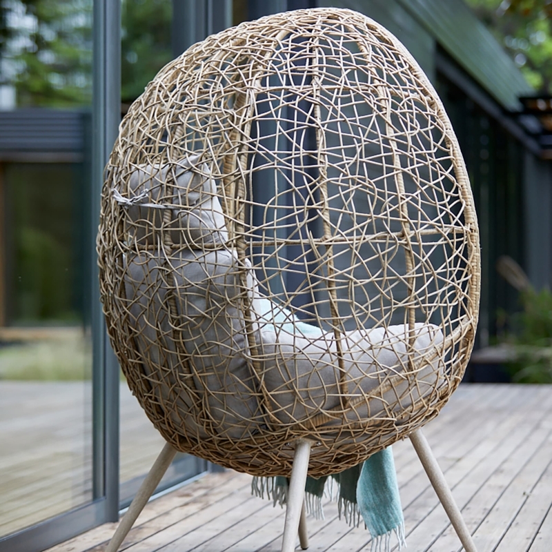 Lyndhurst Rattan Cocoon Chair with Cushions Outdoor