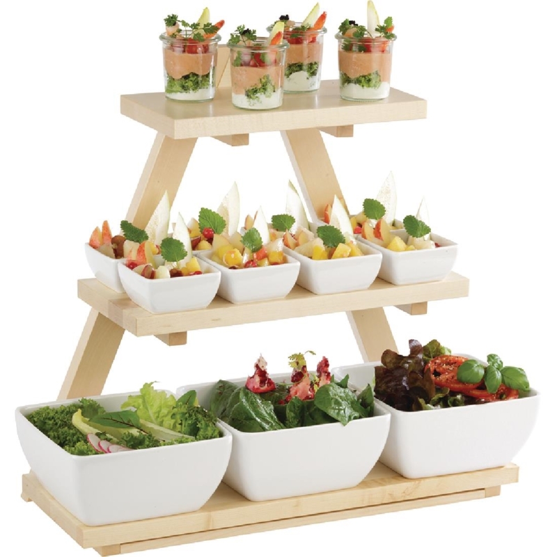 Maple Triangle Wooden Buffet Stand for Elegant Serving