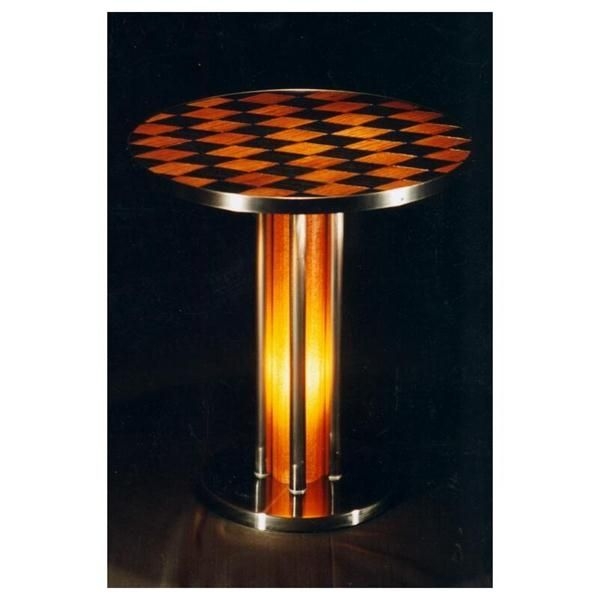 'Marcantel' Illuminated Cigar Table with Hand Woven, Oak Veneer Top ...