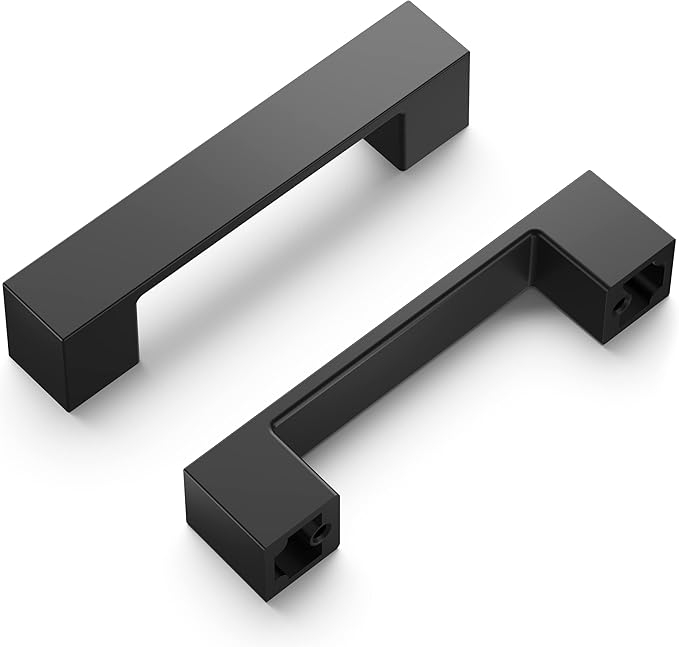Matte Black Low Profile Kitchen Cabinet Handles