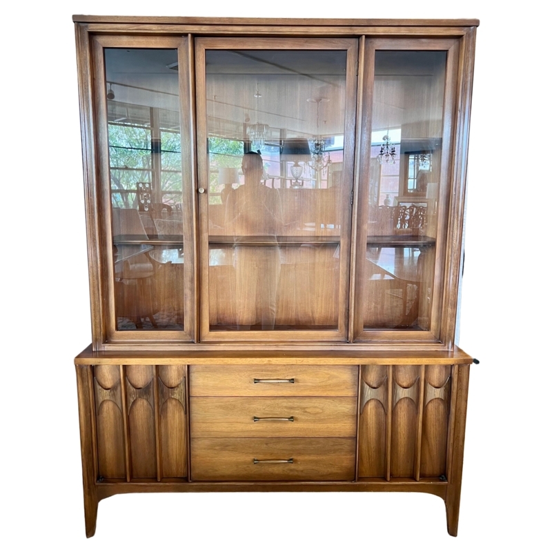 Mid Century Kent Coffey Perspecta Walnut China Cabinet