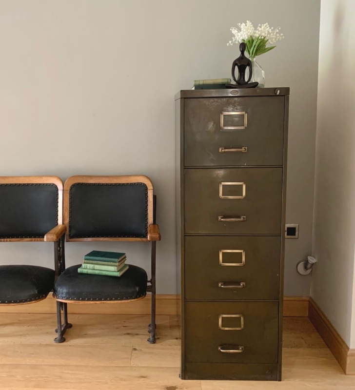 Mid Century Metal 4-Drawer Filing Cabinet