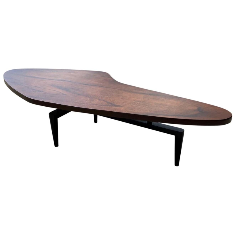 Mid-Century Modern Asymmetrical Wooden Coffee Table