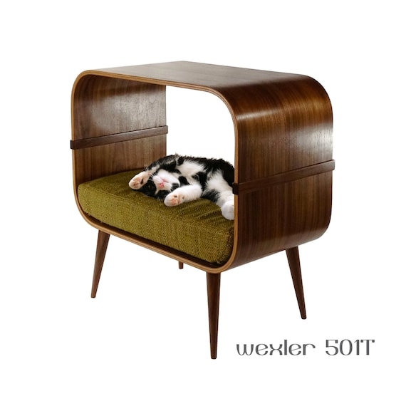 Mid-Century Modern Cat Furniture with Cozy Cushion