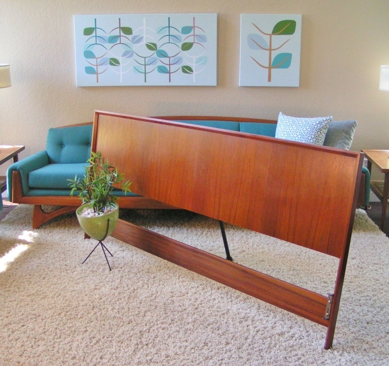 Mid Century Modern Danish Teak Queen Headboard Design