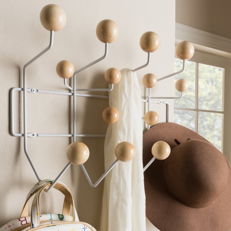 Mid-Century Modern Light Brown Wooden Coat Hanger