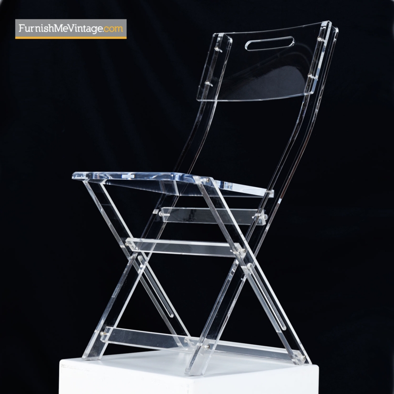 Mid Century Modern Lucite Folding Chair Set