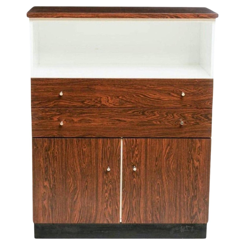 Mid-Century Modern Rosewood File Cabinet with Storage