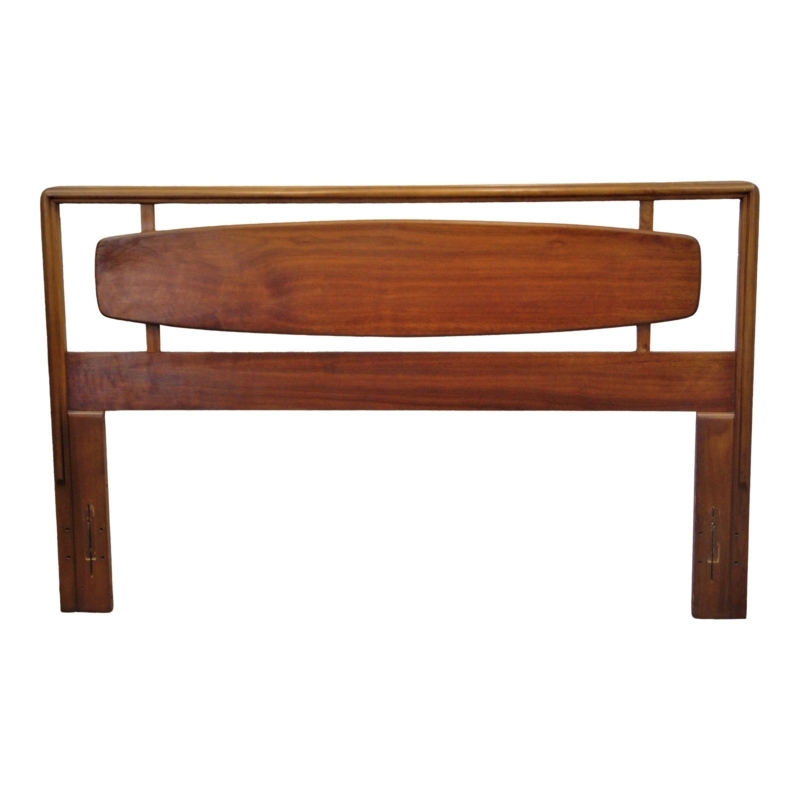 Mid Century Modern Walnut Surfboard Style Headboard