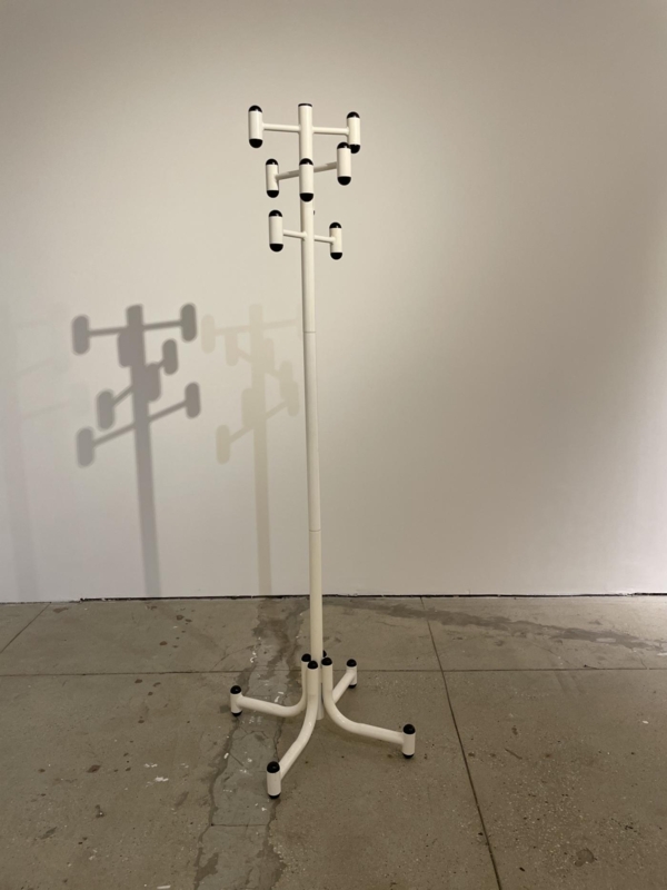 Mid Century Modern White Lacquer Steel Coat Rack