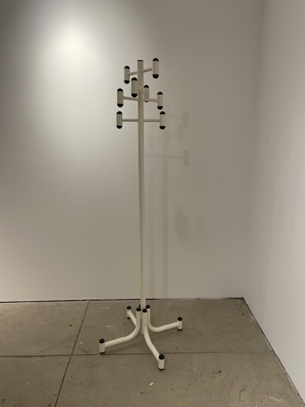 Mid Century Modern White Lacquer Steel Coat Rack
