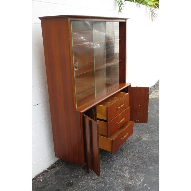 Mid Century Modern Wood China Display Cabinet