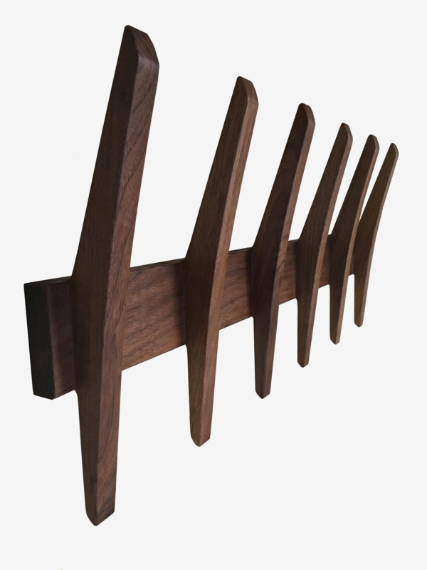 Mid Century Modern Wooden Coat Rack with Multiple Hooks