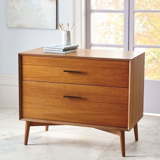 Mid Century Modern Wooden File Cabinet Design