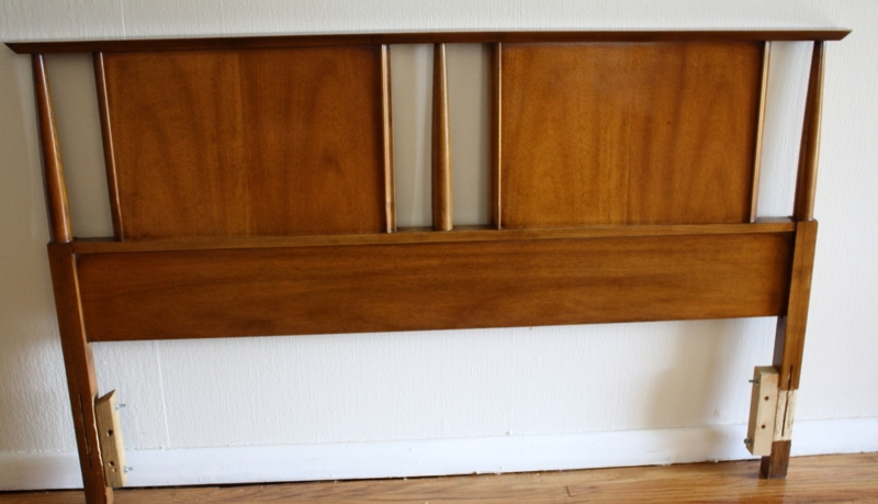 Mid Century Modern Wooden Headboard with Clean Lines