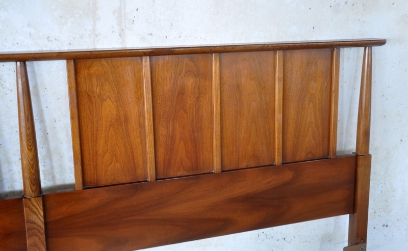 Mid Century Modern Wooden King Size Headboard