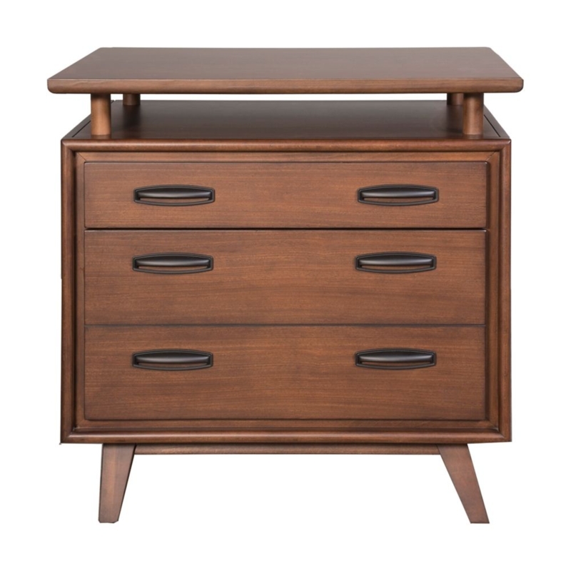 Mid Century Modern Wooden Lateral File Cabinet