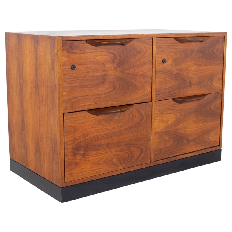Mid Century Walnut Petite File Credenza by Jens Risom