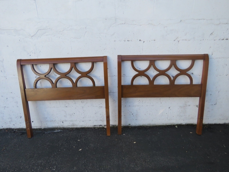Midcentury Modern Wooden Headboards with Circular Design