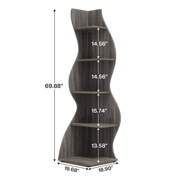 Millwood Pines Arhab Modern Curved Corner Bookcase