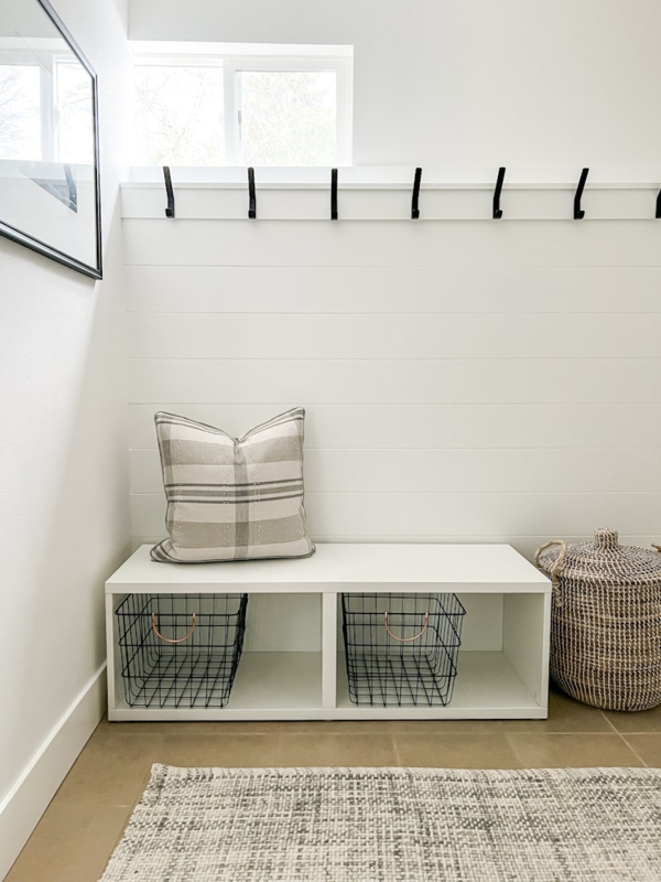 Minimalist DIY Mudroom Coat Hook Accent Wall