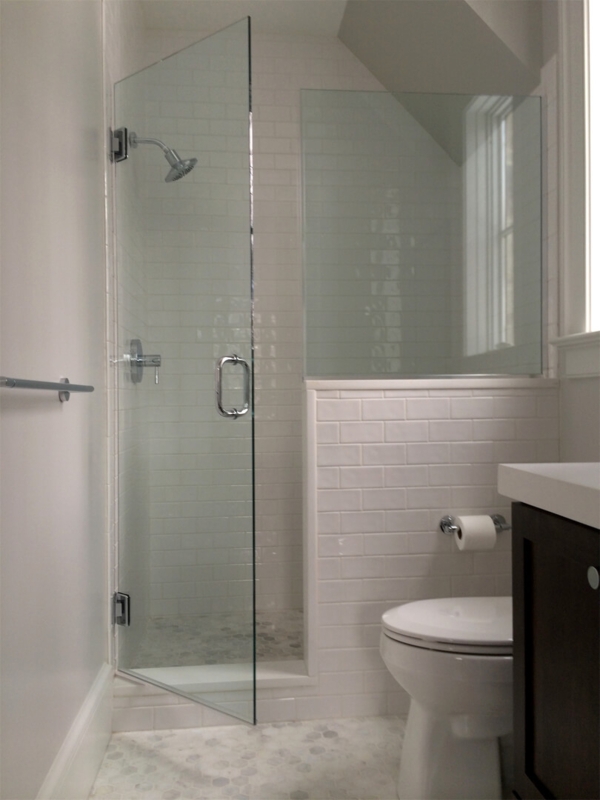 Minimalist Frameless Inline Glass Shower Enclosure