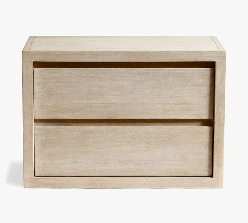 Minimalist Light Wood Cayman Wide Nightstand