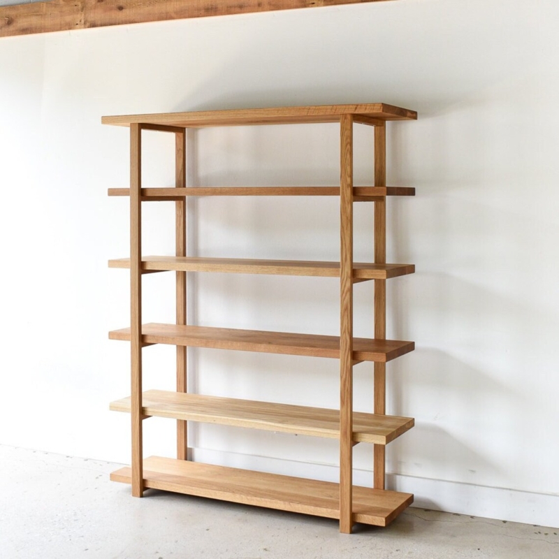 Minimalist Modern White Oak Large Bookshelf