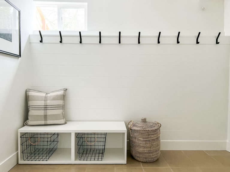 Minimalist Mudroom Coat Hook Storage Wall