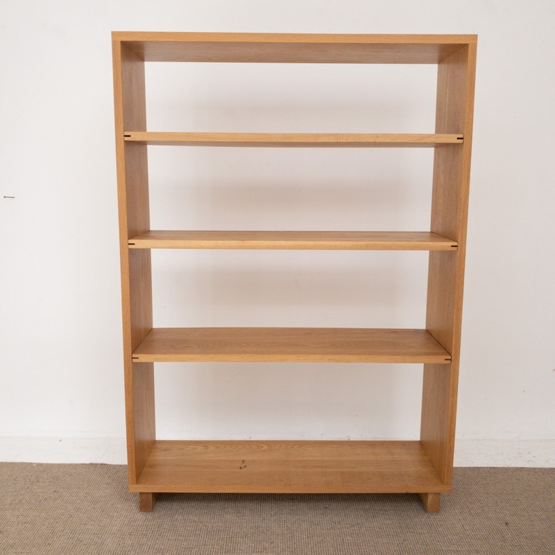 Minimalist White Oak Wooden Bookcase Design