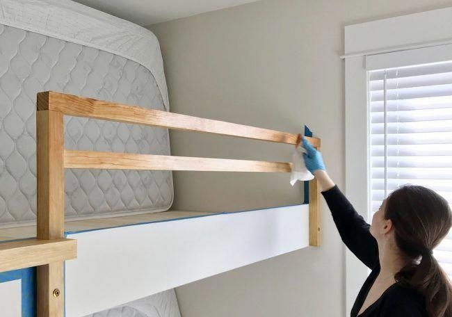 Minimalist Wooden Bunk Bed Safety Rails Design