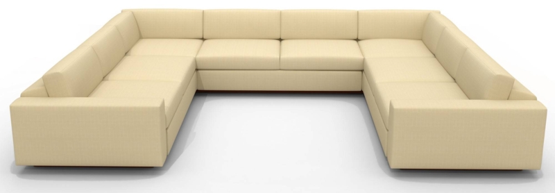 Modern Beige C Shaped Sectional Sofa Design