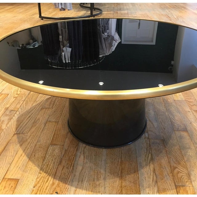 Modern Black and Gold Round Coffee Table