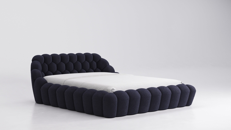 Modern Black Bubble King Size Bed Design