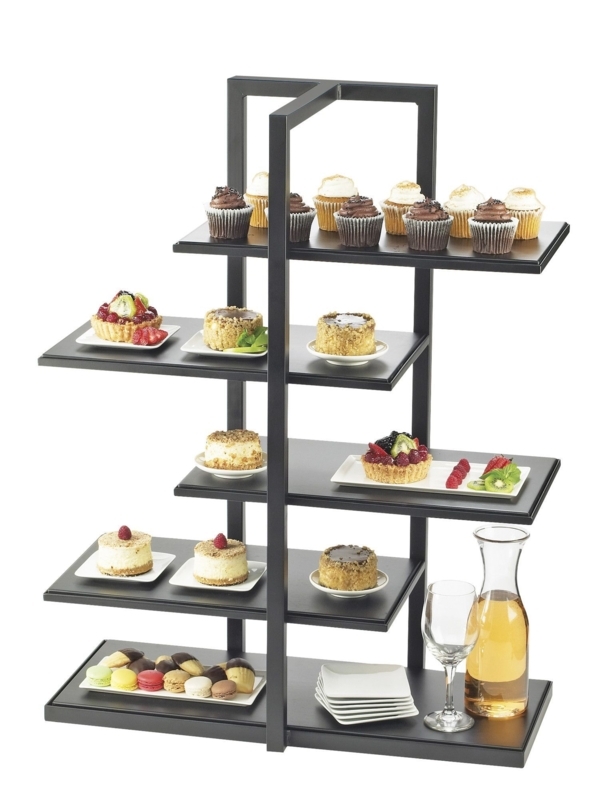 Modern Black Tiered Stand for Elegant Food Display