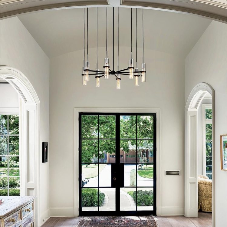 Modern Black Track Lighting for High Cathedral Ceilings