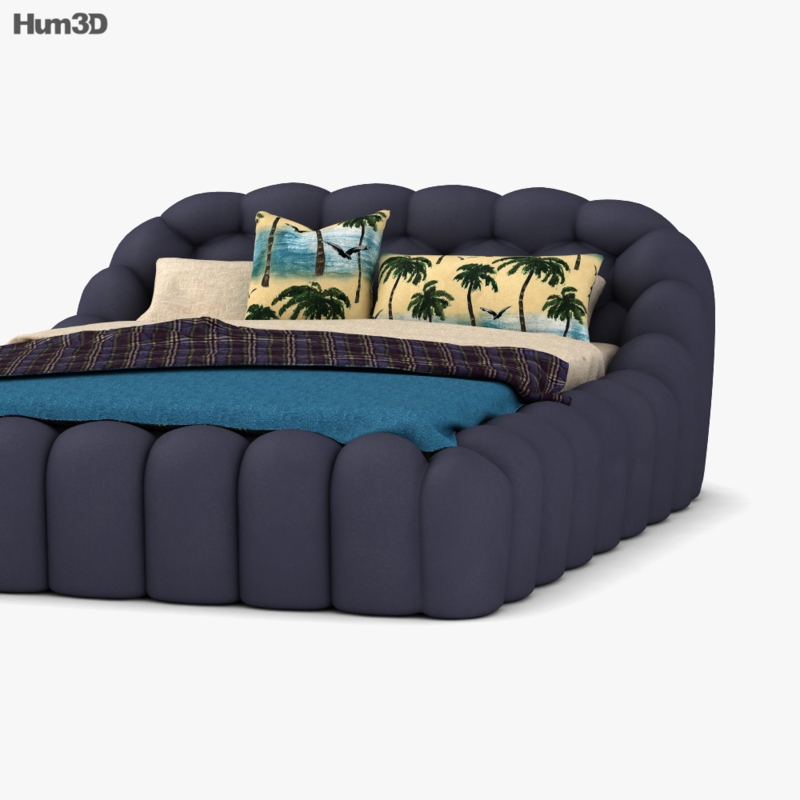 Modern Bubble Bed by Roche Bobois with Tropical Pillows