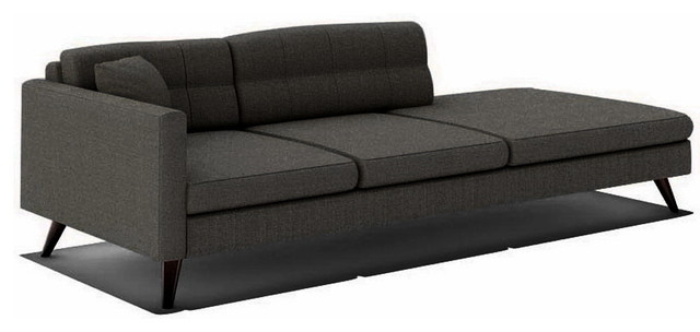 Modern Charcoal 94-Inch Sofa with Chaise