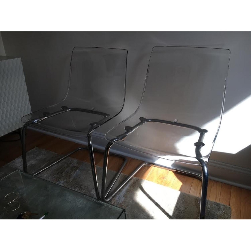 Modern Clear Lucite Acrylic Chairs by Ikea