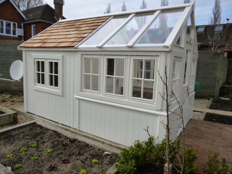 Modern Combined Garden Shed and Greenhouse Design