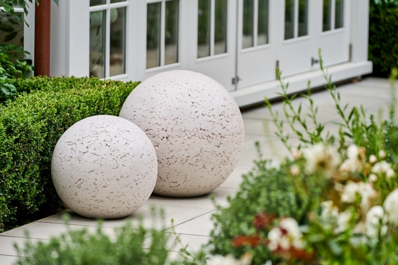 Modern Concrete Garden Spheres for Outdoor Decor