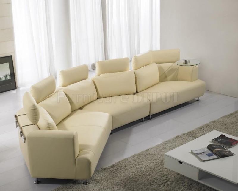 Modern Cream C-Shaped Sectional Sofa Design