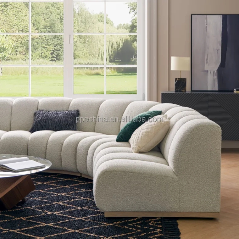 Modern Curved Luxury Sectional C-Shaped Sofa