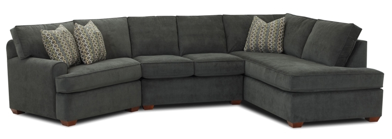 Modern Dark Gray Angled Sectional Sofa Design