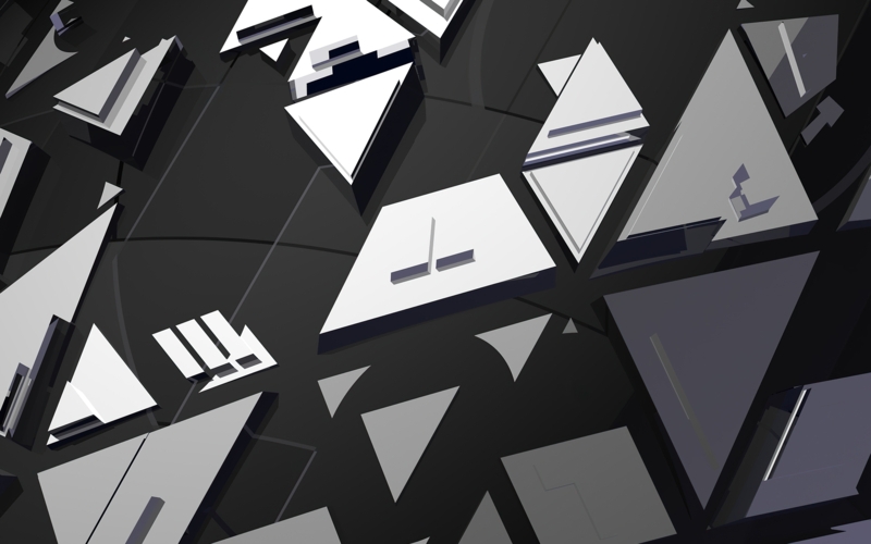Modern Dark Mirror Abstract Wall Art Design
