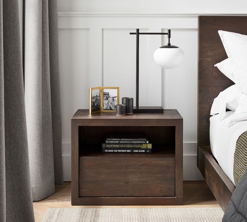 Modern Dark Wood Cayman Nightstand Design