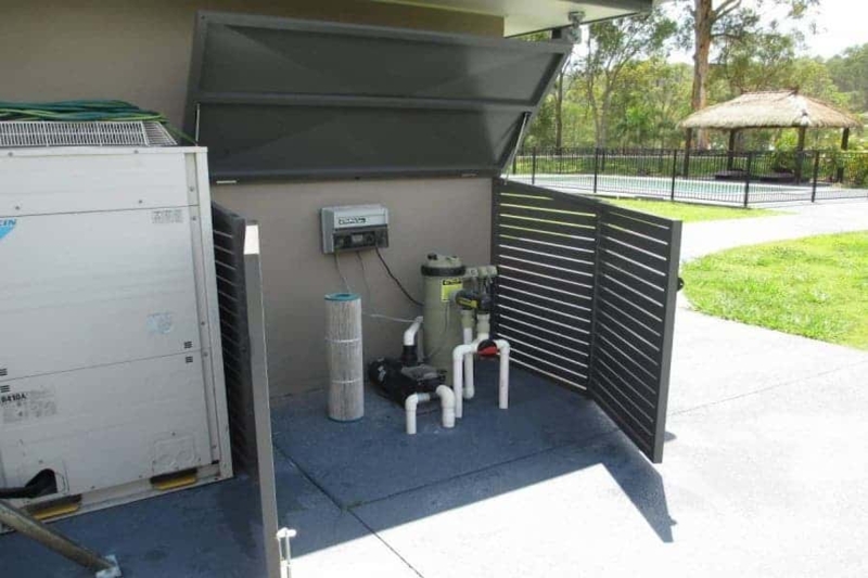 Modern DIY Pool Equipment Enclosure with Ventilation