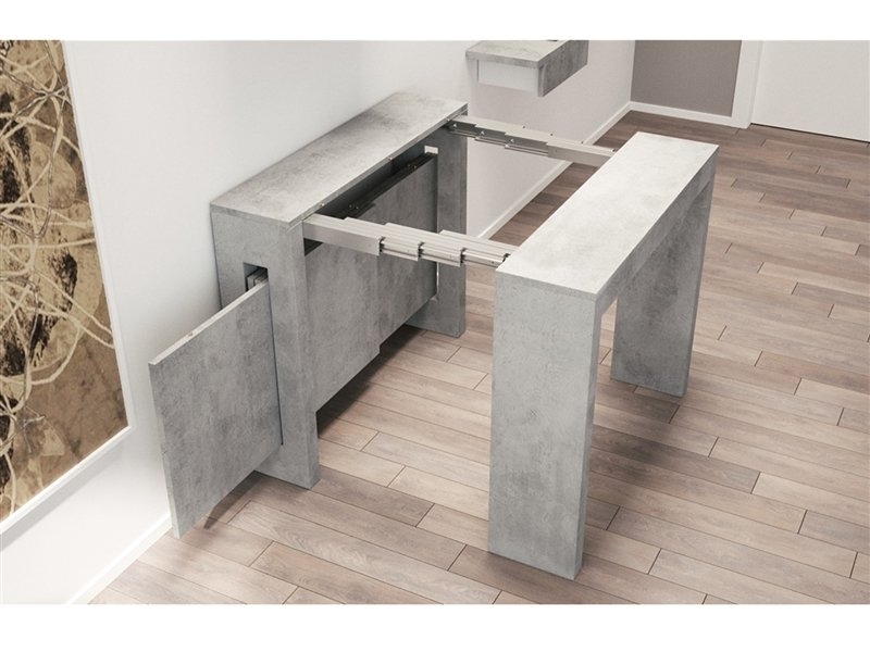Modern Extendable Concrete Console Dining Table
