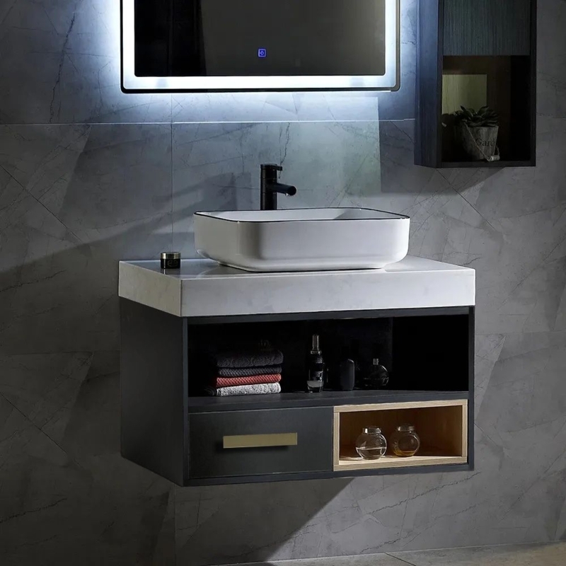 Modern Floating Bathroom Vanity with Ceramic Sink