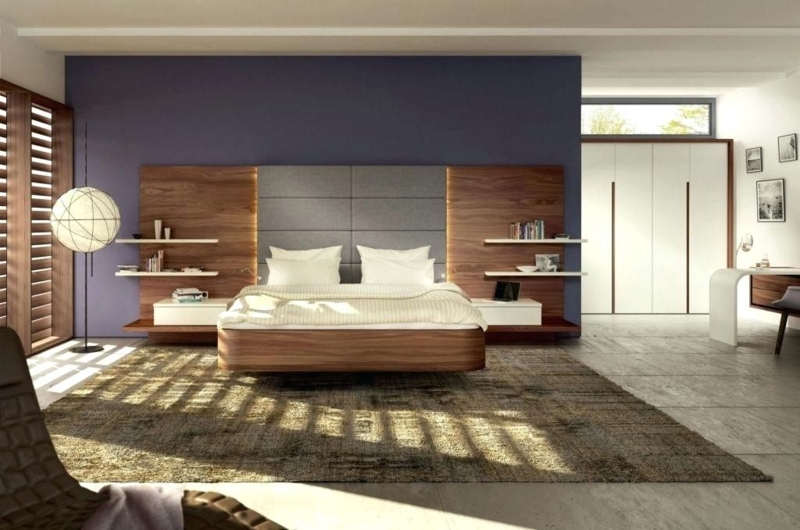 Modern Floating Headboard with Sleek Nightstands